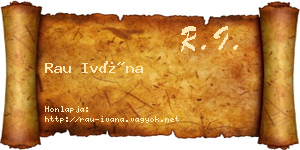 Rau Ivána névjegykártya